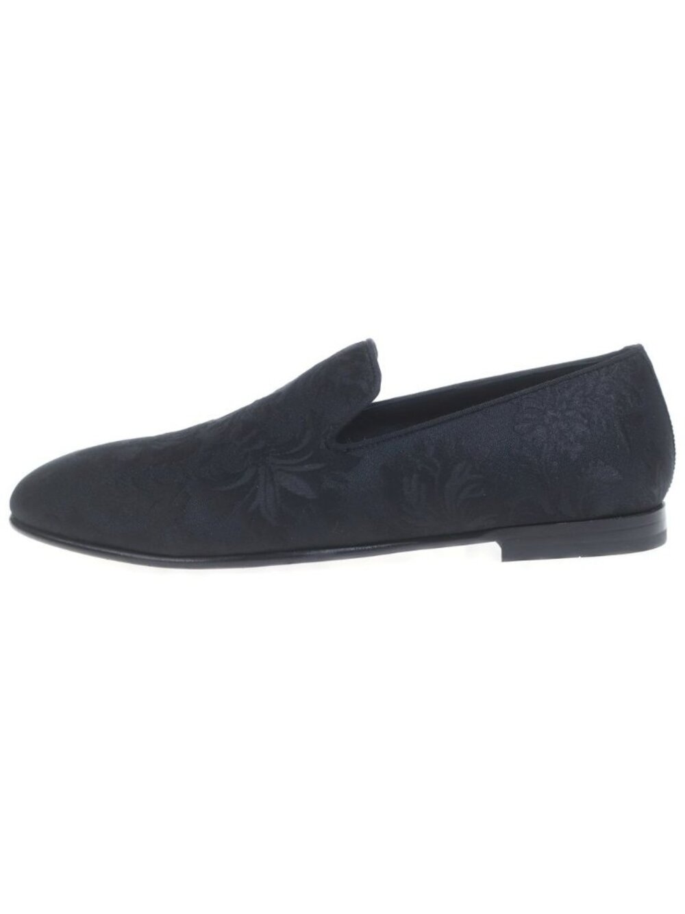 Dolce & Gabbana Black Floral Brocade Loafers Flat Shoes